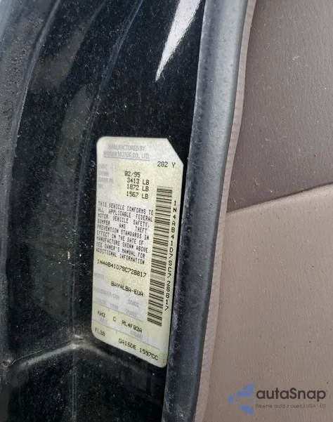 1995 Nissan Sentra Base из США, поврежденный, VIN 1N4AB41D7SC728817